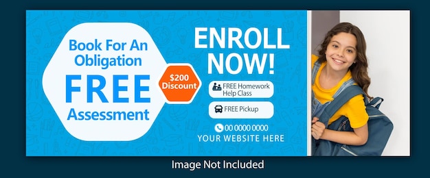 Vector educational banner facebook cover banner template