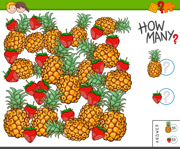 Educational counting task for children with fruits