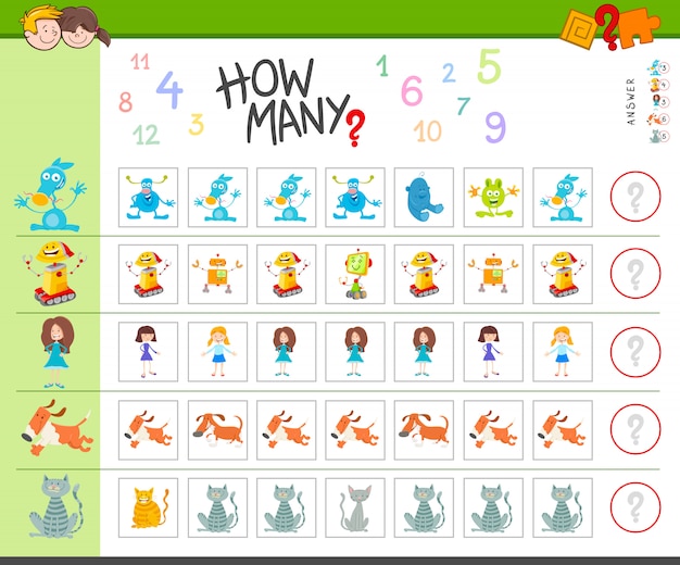 Educational Counting Task with Cartoon Monsters