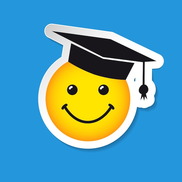 Educational creative icon Graduating logotype Graduation symbol Internet messenger 3D icon