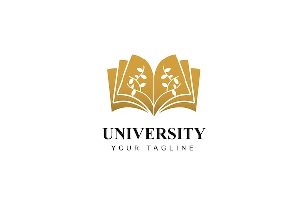 Educational Emblem With Open Book And Tree Icon. University, College, Academy Logo.