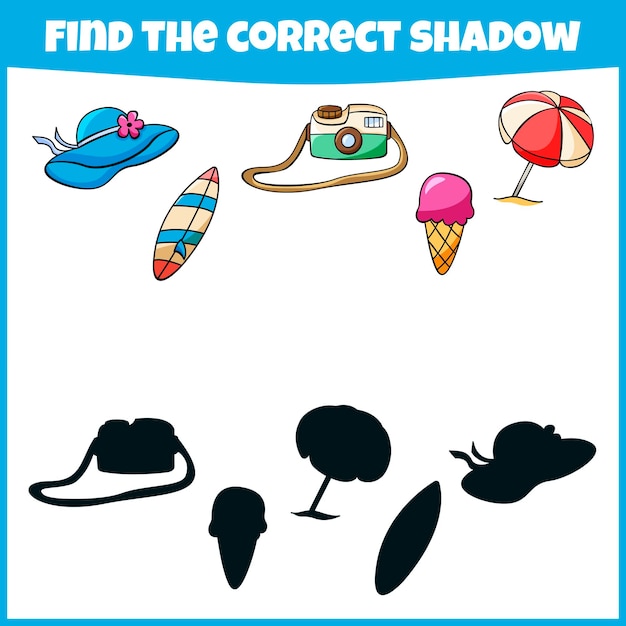 Educational game for children find the correct shadow minigame for children