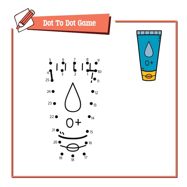 educational  game illustration of dot to dot puzzle with doodle cream