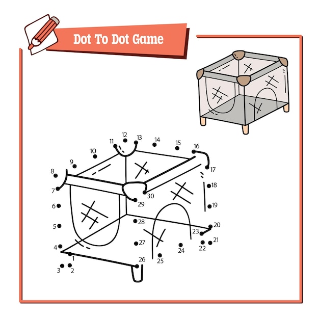 educational game illustration of dot to dot puzzle with doodle