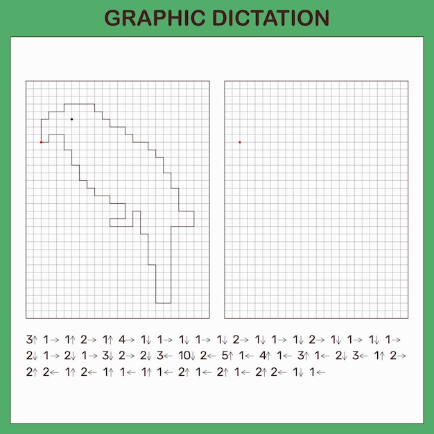 Educational game for preschool children Game for children Graphic dictation with parrot