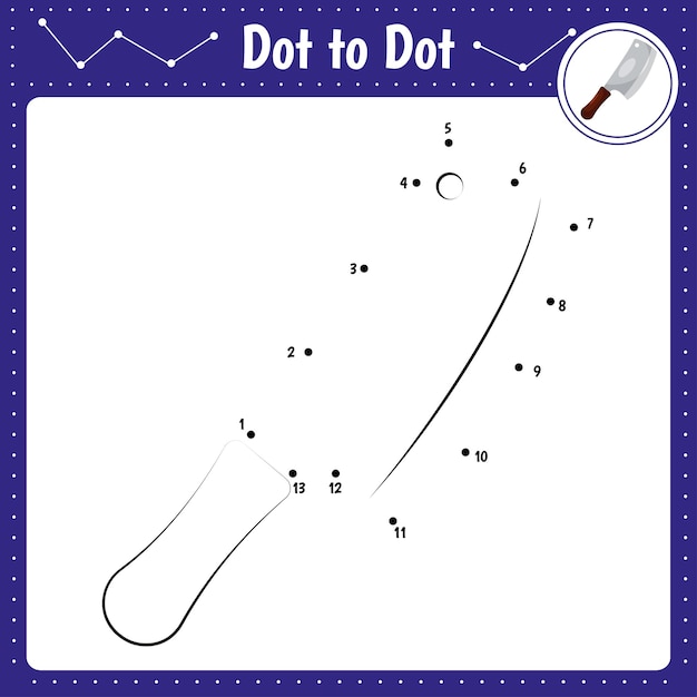 Vector educational game for preschool children vector illustration connect the dots knife