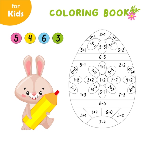 Educational games for children Mathematics Help the bunny color the egg