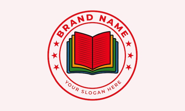 教育ロゴデザイン抽象的な本のロゴまたは電子ブックのロゴデザイン