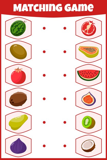 Educational matching game for kids illustration