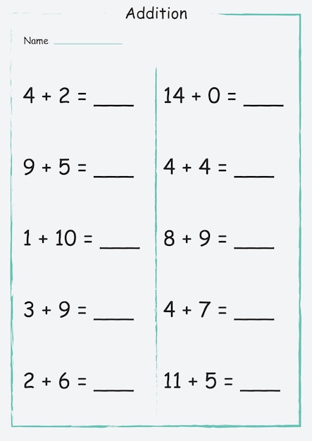 Compito educativo di calcolo matematico per bambini delle scuole elementari