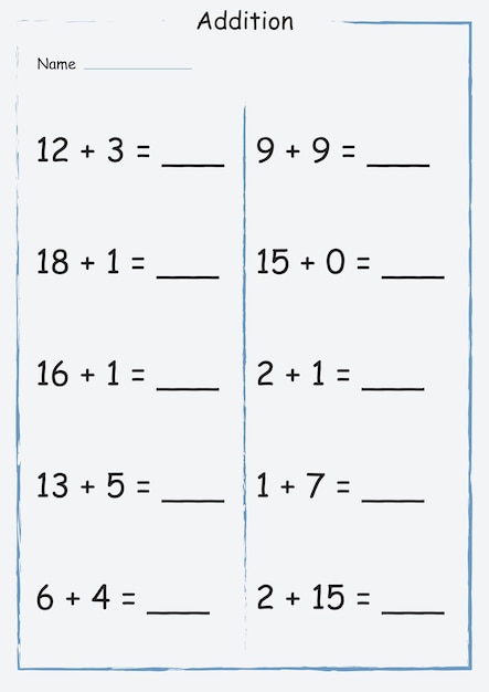 Compito educativo di calcolo matematico per bambini delle scuole elementari