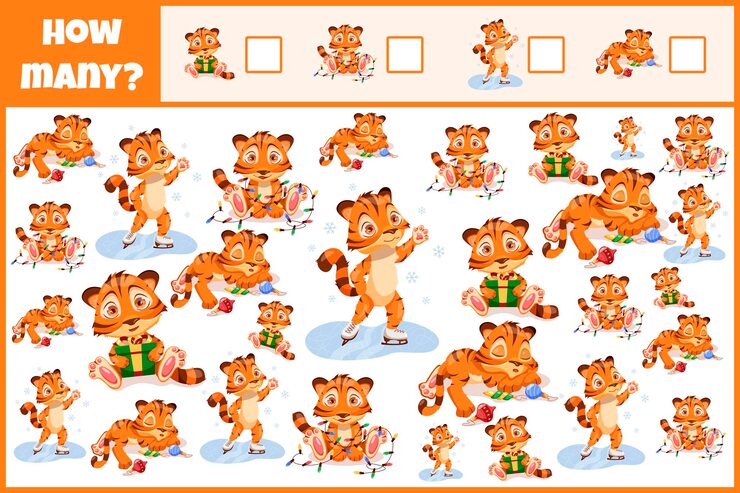 Vector 교육용 수학 게임 개체 수 계산 어린이를 위한 개체 수 계산 게임