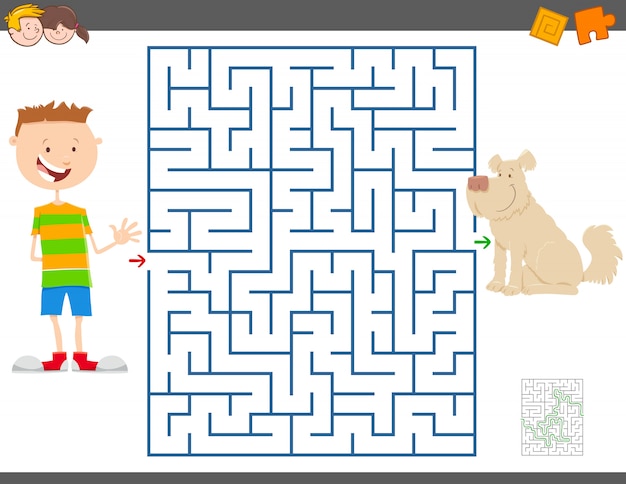少年と彼の犬との教育迷路ゲーム