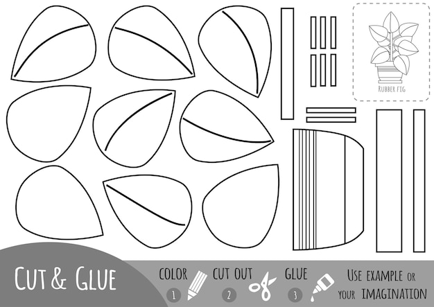 Развивающая бумажная игра для детей комнатное растение резиновая фига используйте ножницы и клей, чтобы создать изображение