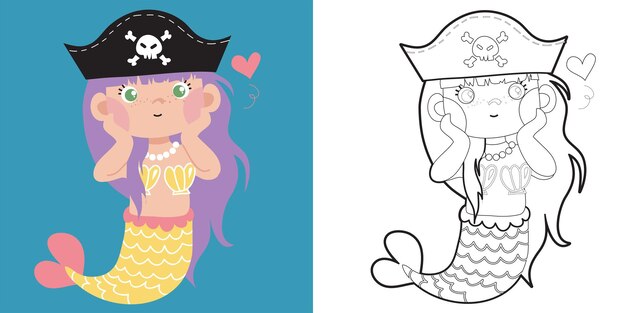 Educational printable coloring worksheet Coloring pirate illustration Coloring activity