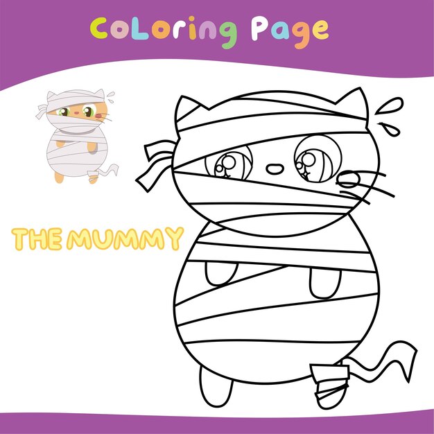 educational printable coloring worksheet. cute halloween illustration. vector file