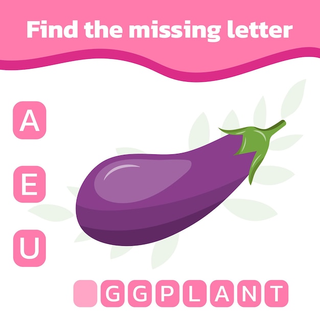 Educational spelling game for kids. find the missing letter. practicing english alphabet. vector illustration