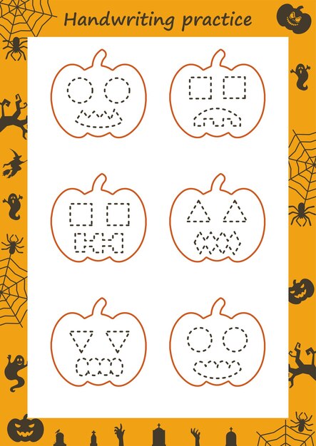 Printable Halloween tracing worksheet, handwriting practice for  preschoolers, toddlers, kindergarten, homeschooling. Toddler busy book  page. Educational game, early writing practice. Teacher resources 29132903  Vector Art at Vecteezy