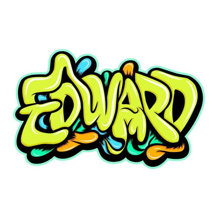 Vector edward graffiti lettering typografie kunst illustratie