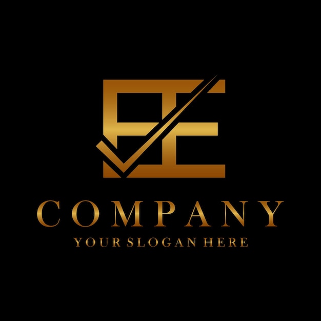 Ee letter logo design template vector creative initials letter ee logo concept