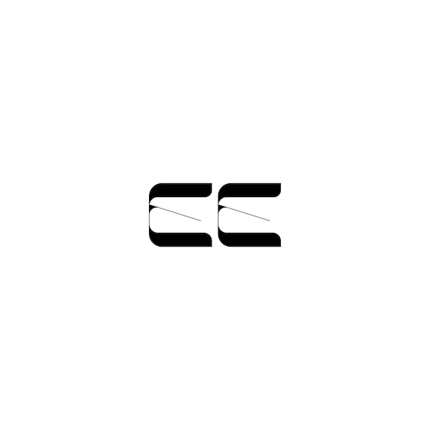 EEモノグラムロゴデザイン文字テキスト名シンボルモノクロロゴタイプアルファベット文字シンプルロゴ