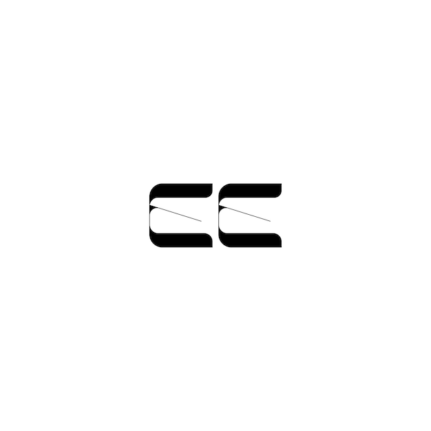 Monogramma ee logo design lettera testo nome simbolo logotipo monocromatico carattere alfabetico logo semplice