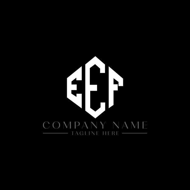 Вектор Дизайн логотипа eef с буквой в форме многоугольника eef дизайн логотипа в форме многовугольника и куба eef шестиугольник векторный логотип шаблон белый и черный цвета eef монограмма бизнес и логотип недвижимости