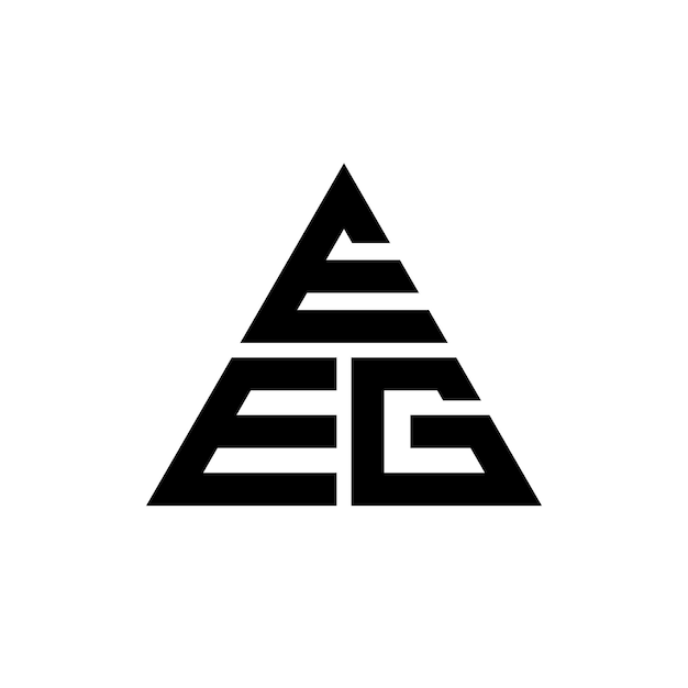 Vettore eeg triangolo lettera logo design con forma di triangolo eeg logo triangolo design monogramma eeg modello di logo vettoriale triangolo con colore rosso eeg logo triangolare semplice elegante e lussuoso logo