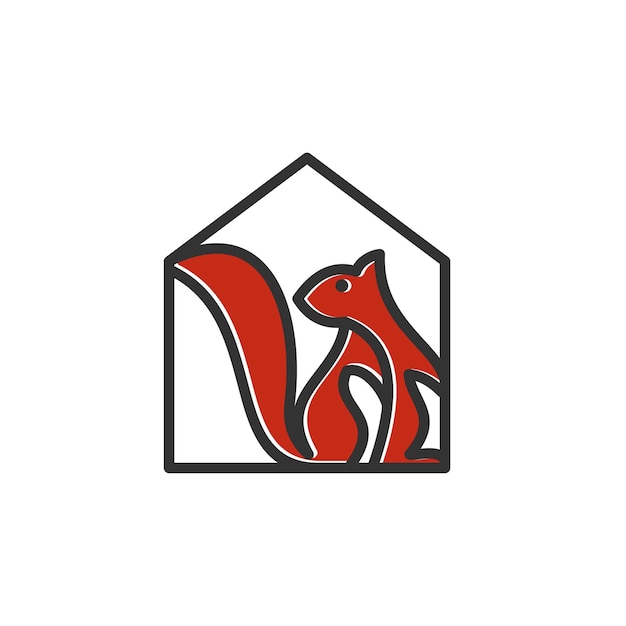 eekhoorn huis huis hypotheek logo vector icon