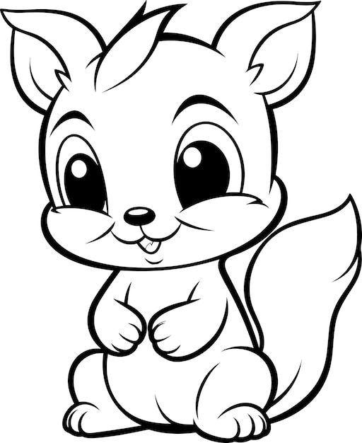 eekhoorn Kleurplaat voor kinderen vector schets illustratie