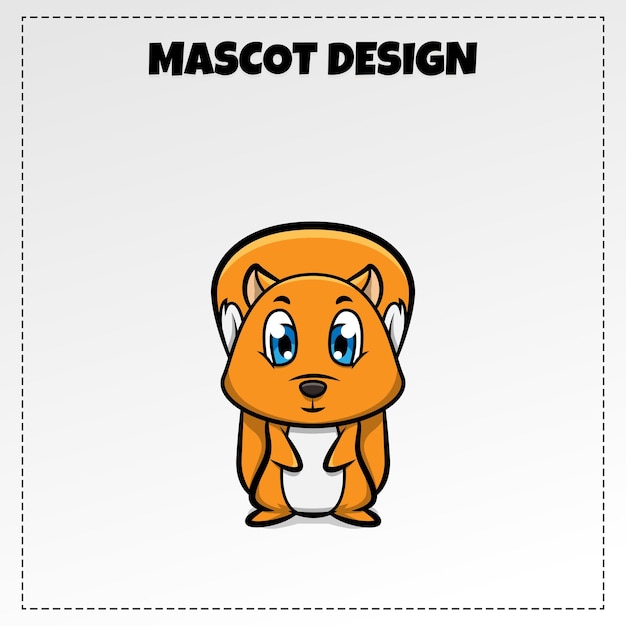 Eekhoorn mascotte dier ontwerp illustratie