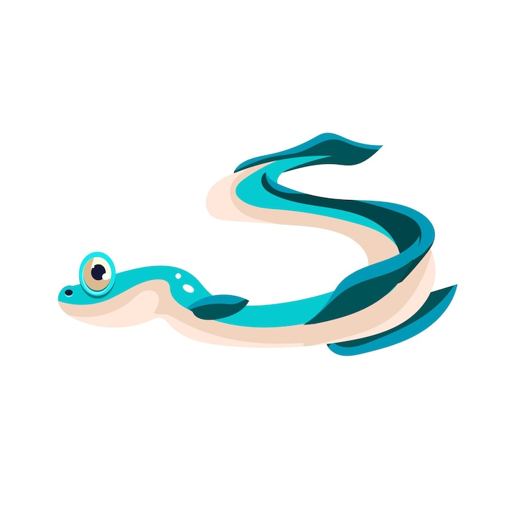Vector eel. cute vector illustration collection of sea life