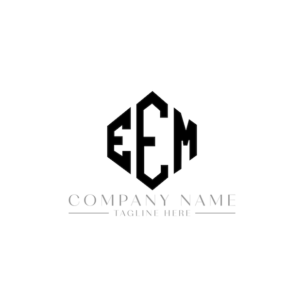 EEM letter logo design with polygon shape EEM polygon and cube shape logo design EEM hexagon vector logo template white and black colors EEM monogram business and real estate logo