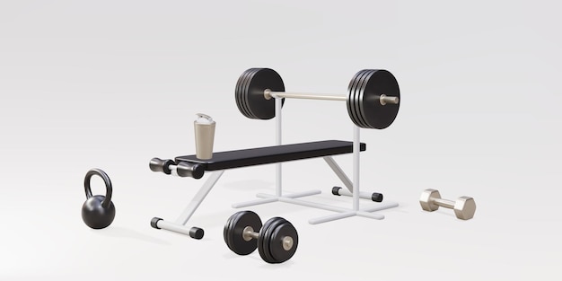 Een 3D-set sportuitrusting voor training