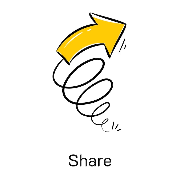 Vector een aanpasbaar doodle-pictogram van share