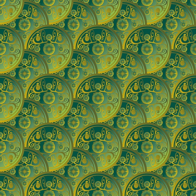 Een abstract patroon van goudgroene cirkels kan worden gebruikt voor kamerdecoratie