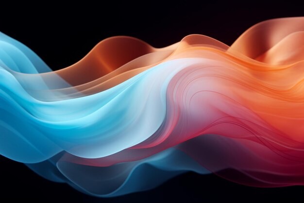 Vector een abstracte 3d-afbeelding van digitale golven in tinten van roze blauw en paarse golven illustratie
