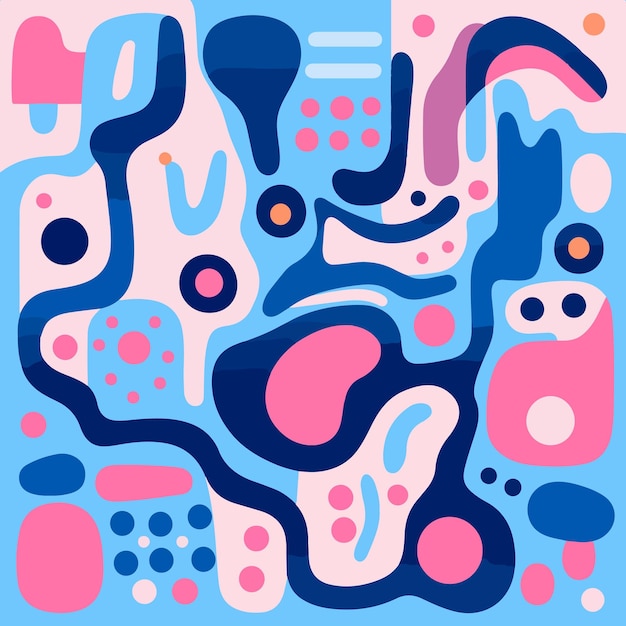 Een abstracte achtergrond met een achtergrond van roze en blauwe letters