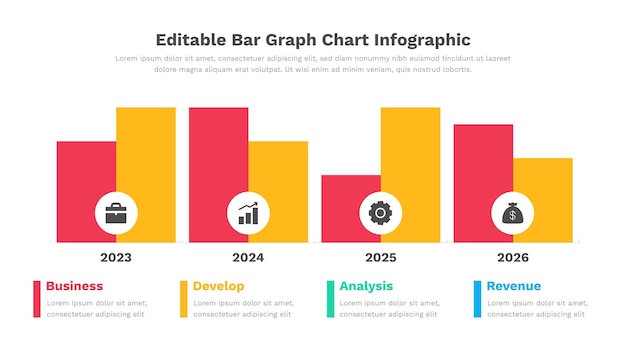 Vector een afbeelding met de infographics van het staafdiagram.