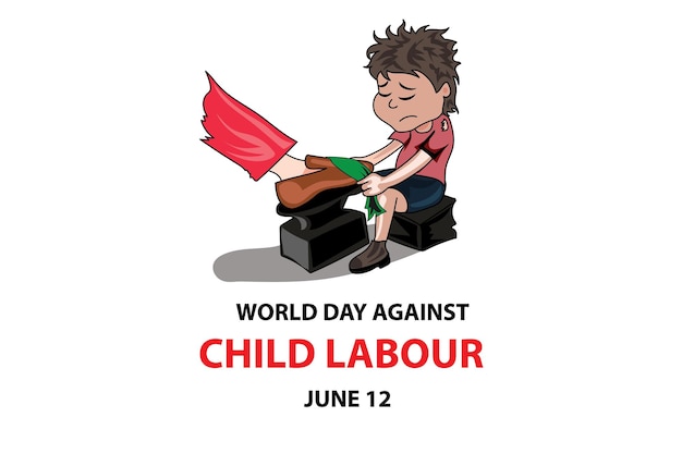 Een affiche voor werelddag tegen kinderarbeid.