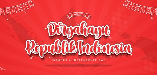 Een Banner Design Template voor Indonesië Onafhankelijkheidsdag Dirgahayu Indonesië