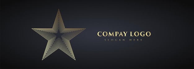 Een banner van het luxe STAR-logo op een donkere achtergrond elegante banner voor het ontwerp van het bedrijfslogo