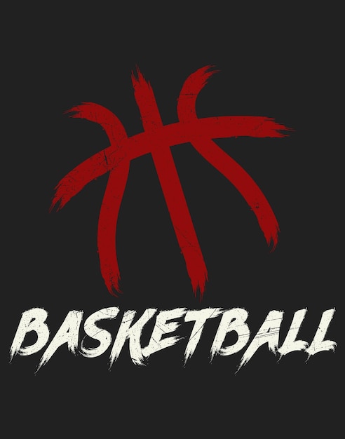 Een basketballogo met het woord basketbal erop