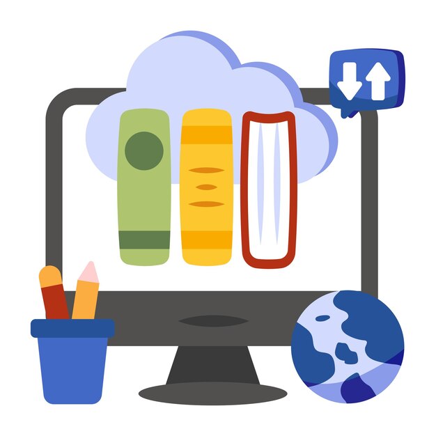 Vector een bewerkbaar ontwerpicoon van de cloudbibliotheek