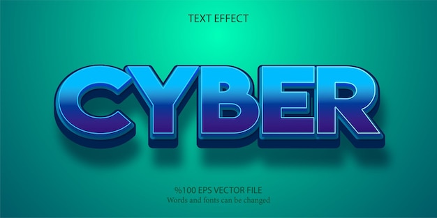 Een bewerkbaar teksteffect in futuristische en robotachtige stijl Cyber