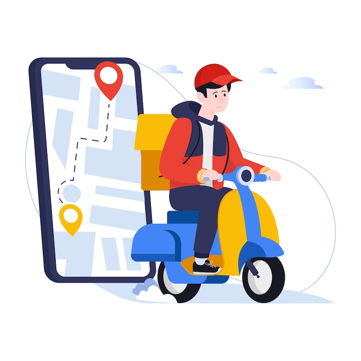 Vector een bewerkbare platte illustratie van mobiel volgen