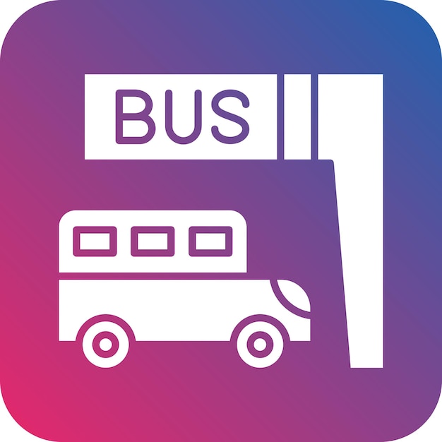 een blauw en roze bord met de tekst "bus" erop