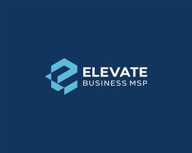 Vector een blauw logo voor elevate business msp