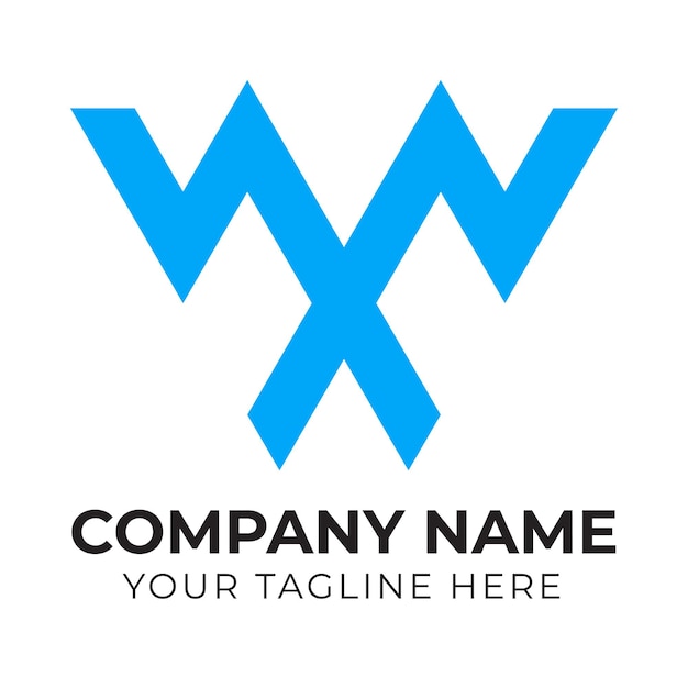 Een blauw w-logo met aw erop