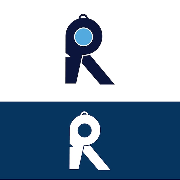 Een blauw-wit logo voor een bedrijf genaamd r.